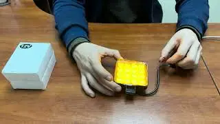 Фара-LED mini, оранжеве світло, пластиковий корпус (16 діодів, 48Вт, 12В). Код - АМ4762