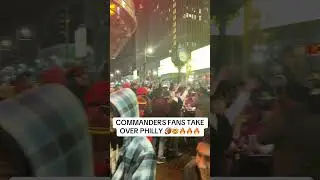 Commanders fans fill the streets of Philly before tomorrows #nfcchampionship game 🤯🔥🔥 #commanders