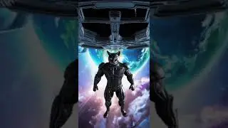 #cat #funnycats # space travel in space of cat and animals# astronaut animal cat piloting spaceship