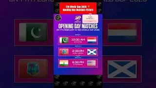 🚨 T20 World Cup 2026 🏆 Opening Day Matches Fixture