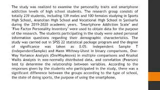 Relationship between Smartphone Addiction and Personality Traits AJET 2020  62 304 313
