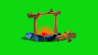 Campfire green screen animation | bonfire fire effect | chroma key stock footage