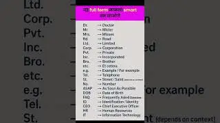English Short Forms & Abbreviations 📘 | Dr, Mr, ASAP, CEO Full Form #goodenglish#improveyourenglish