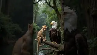 Eagle and Monkey Locked in a Silent Standoff #animalvideos