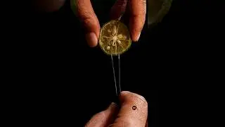 Removing lime seeds close-up 