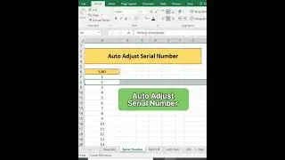 Auto adjust serial number excel || How to auto adjust serial number || #viral #ytshorts #shorts