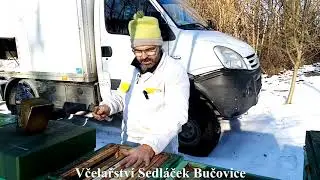 219/21 Zimní prohlídka oddělků a slabších včelstev v 450 m.n.m. 3.12.2021 Včelařství Sedláček