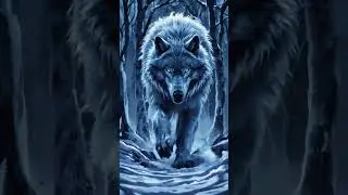 The ice wolf roams the frozen lands. ❄️🐺 #Shorts #Fantasy #Epic