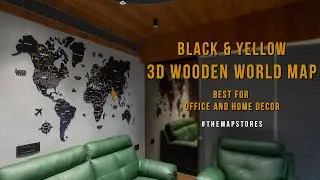 3D Black and Yellow Wooden World Map | The Map Store | India's First Wooden World Map Manufacturer