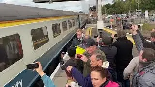 35028 'Clan Line' departs Exeter St Davids with the Atlantic Coast Express on the 12th October 2024