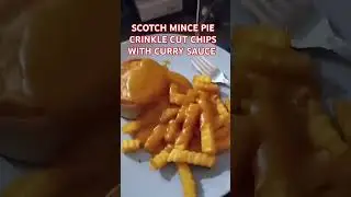 SCOTCH MINCE PIE,  CRINKLE CUT CHIPS WITH CURRY SAUCE. #tasty #food #fries #pie #foodie