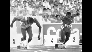 Ben Johnson A fantastic start on the border of Falstart (Rome 87) slow motion