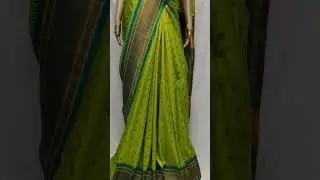 Pista green colour muniya paithani saree, with rich pallu WhatsApp 9989132735 #paithani #saree