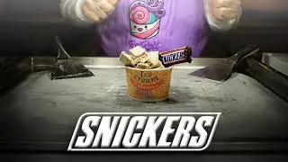 Snickers Rolled Ice Cream 🍫🍦 | Ultimate Choco-Caramel Dream! 🤤🔥#iceroll #icecream #icecreamrecipe