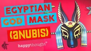 Make a 3D paper Anubis mask. Instant download printable Egyptian god mask template • Happythought