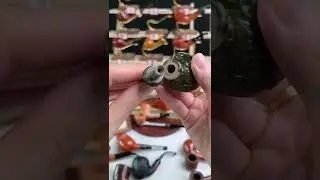 MUXIANG Christmas Gift Freehand Crafted Green Straight Apple with Acrylic Ring Tobacco Pipe