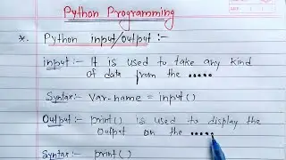 Python Input/Output | Learn Coding