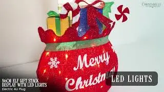 Christabelle Elf in Gift Sack Christmas Display 86cm with LED Lights