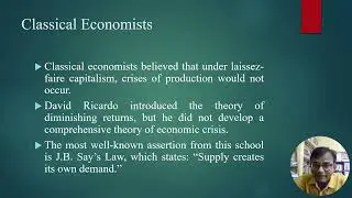 Understanding Economic Crises: From Classical Economists to Keynes