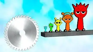 Большие и маленькие машинки Incredibox Sprunki против пильного полотна | Разборка