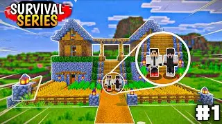 Minecraft PE Duo Survival &ndash; Episode 1 | Our First House & Iron Armor