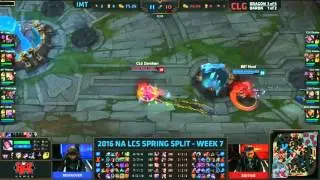 IMT VS CLG Baron Steal and Backdoor Play NA LCS Spring 2016