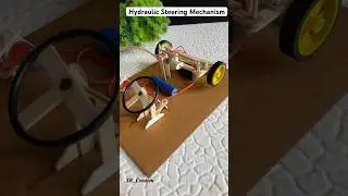 Hydraulic steering mechanism with Dc motor | #dcmotor #youtubeshorts #tech #wheel #steering