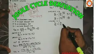 Joule Cycle or Brayton Cycle Derivation|| Efficiency of Brayton or Joule Cycle || Mech Tutorial