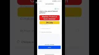 Marina Protocol Quiz Answer - 24 July | Marina Protocol Today Answer | Free Crypto 2025 | #Shorts