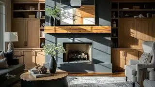 Living Room Fireplace Shelf Styling Live (Books, Art, Objects)