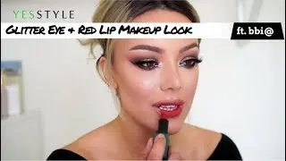 Glitter Eye & Red Lip Makeup Look | Bbi@ | YesStyle Korean Beauty