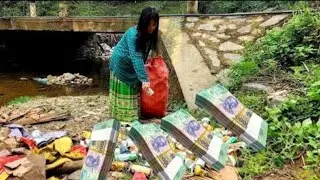A homeless girl rummaged through a trash can and found a large sum of money. - ly tieu ca