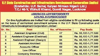 UPSIDC Assistant Engineer Recruitment 2020 62 posts, AE , Account Officer, Secretary