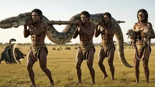 Survival at Its Peak | Homo Habilis & Boar Ancestors vs Giant Python #python 