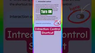 How to Turn ON Intrection control shortcut on Samsung? #shortsfeed #ytshorts #shorts