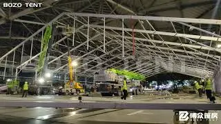 40x80m Event Tent | Gable Roof Defense Equipment Exhibition Tent#bozotent #bigtent #exhibitiontent
