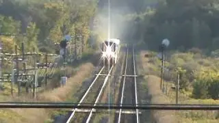 Labor day VIA Rail action at Mile 140.75 - CN Kingston Subdivision