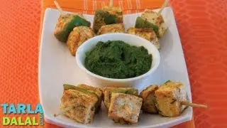 पनीर टिक्का (Paneer Tikkas, Tava Paneer Tikka) by Tarla Dalal