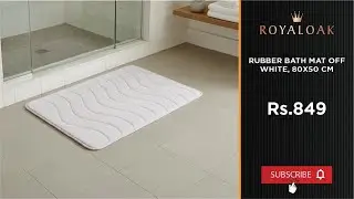 Royaloak Rubber Bath Mat - Off White, 80X50 CM