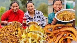 Sausage,egg and chaumin🍝Ma pni pregnant vay ki kyaa ho🤣jethani deurani#siruthapamagar#mukbang#vlog