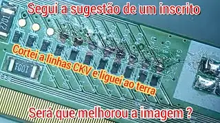Fiz o teste de ligar a linha CKV de 1 a 8 da tv TU8000 no terra pra ver se a imagem melhora, e....