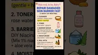 Fix Damaged Skin Barrier in 7 Days! (DIY Routine) #youtubesorts #glowingskin #barrierrepair #diy #yt