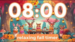 Calm 8 Minute Fall Timer for Classrooms with Music