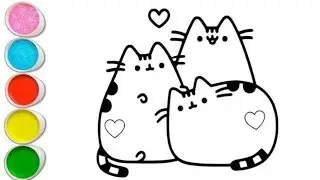 Pusheen the Cats Drawing, Painting and Coloring For Kids & Toddlers_ Child Art