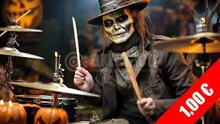 Skeleton Drummer Halloween Visual &ndash; Percussion Spooks | HD Stock Footage