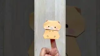 How to make an origami hamster doll. Paper finger puppet. Free printable origami paper.  #origamiho