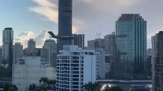 C-17 Weaves Through Downtown Skyscrapers, Brisbane Riverfire 2019