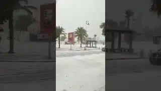 Rara tempestade de neve em cidade balne&aacute;ria do Egito