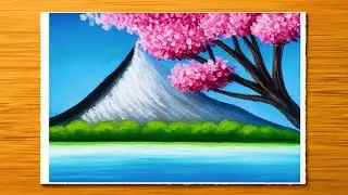 Easy Cherry Blossom Oil Pastel Drawing | Step-by-Step Sakura Tutorial for Beginners