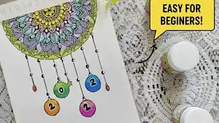 Happy New Year 2026 Mandala Art | Easy Mandala Drawing for Beginners